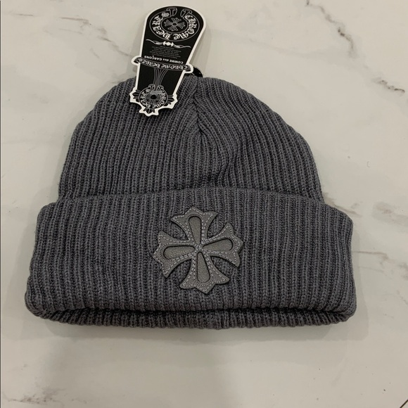Chrome Hearts Other - Chrome Hearts Grey Cross Patch Beanie Hat